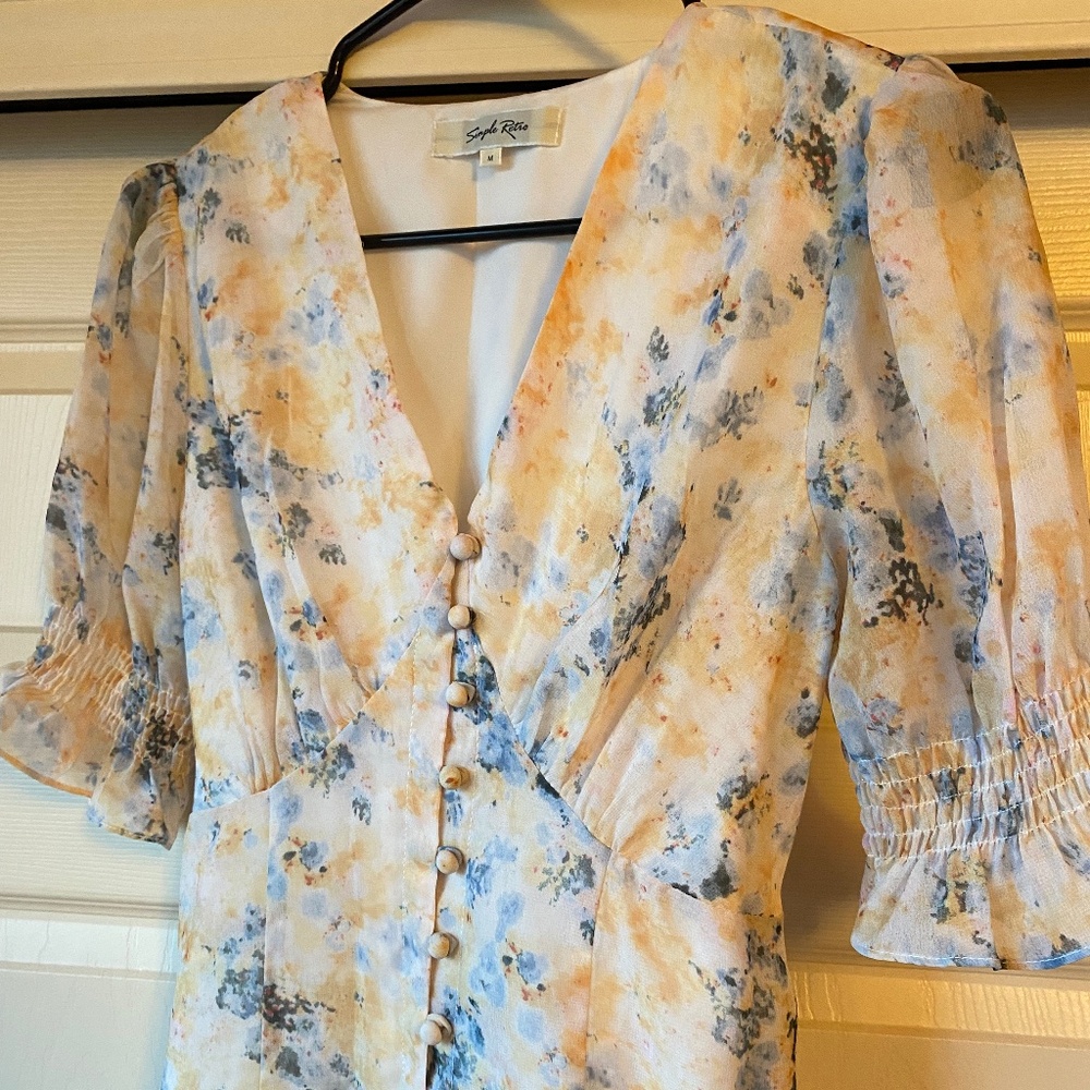 Simple Retro Kora Floral Print Dress